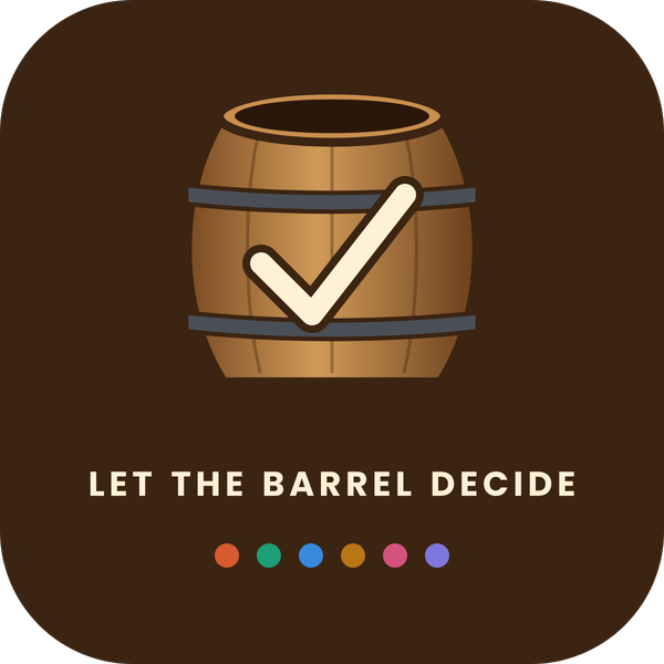 Let the Barrel Decide logo: a wooden barrel with a check mark